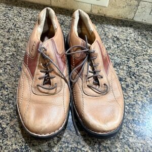 Clarks Unstructured Mens Tan Brown Leather Lace Up Oxford Walking Shoes 10 M